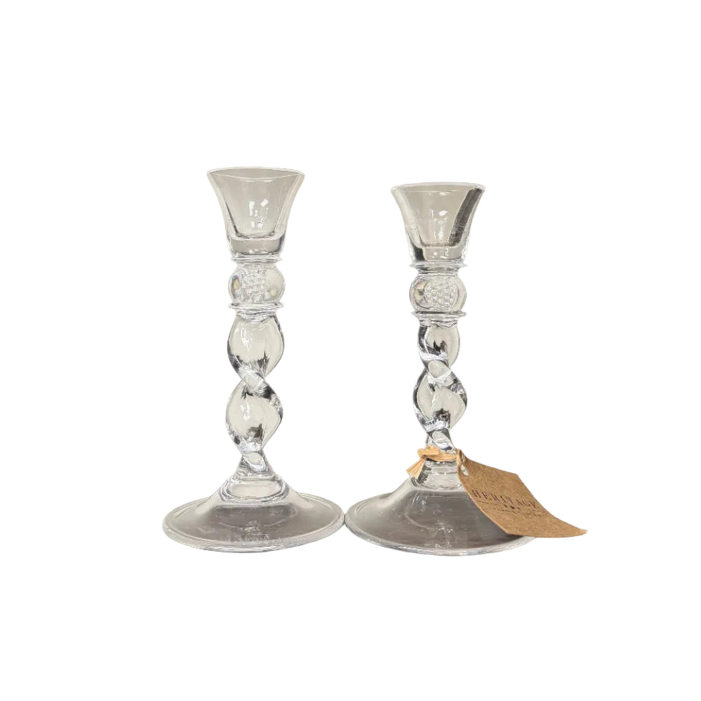 Pair of Heritage Farm & Garden Spiral Candlesticks - Small