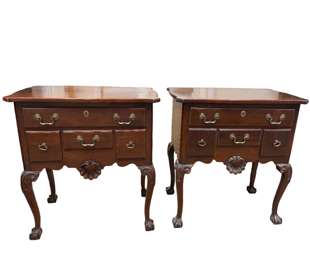 Set of 2 Link-Taylor Mahogany Rutledge Lowboy/Night Tables