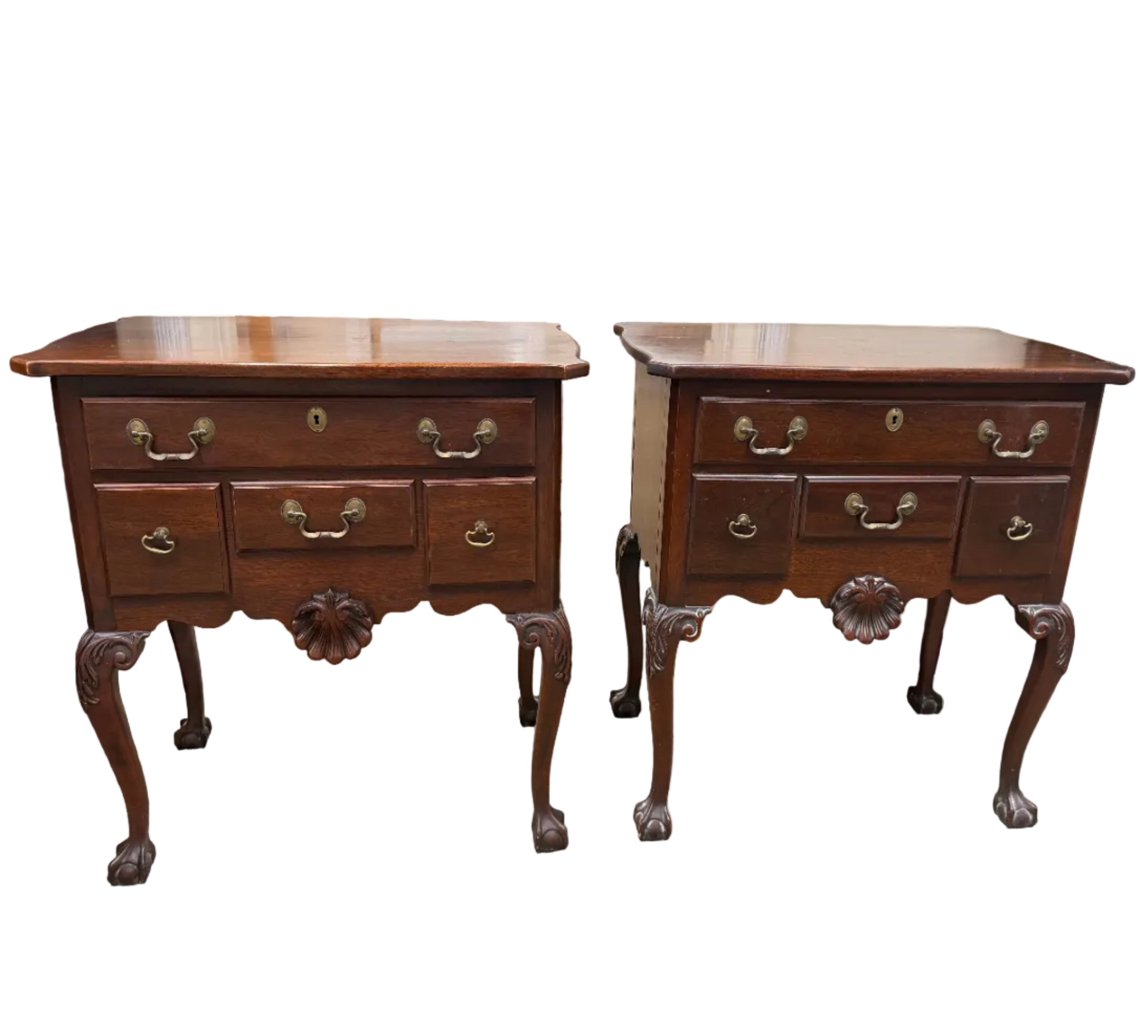 Set of 2 Link-Taylor Mahogany Rutledge Lowboy/Night Tables