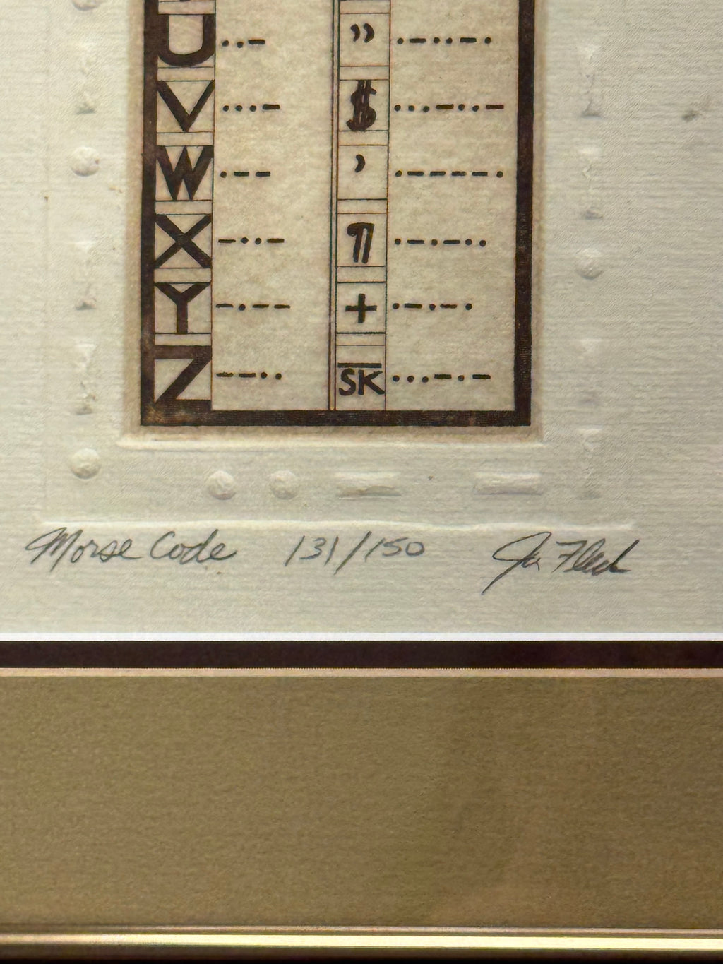 Morse Code Art Print by Jan Fleck