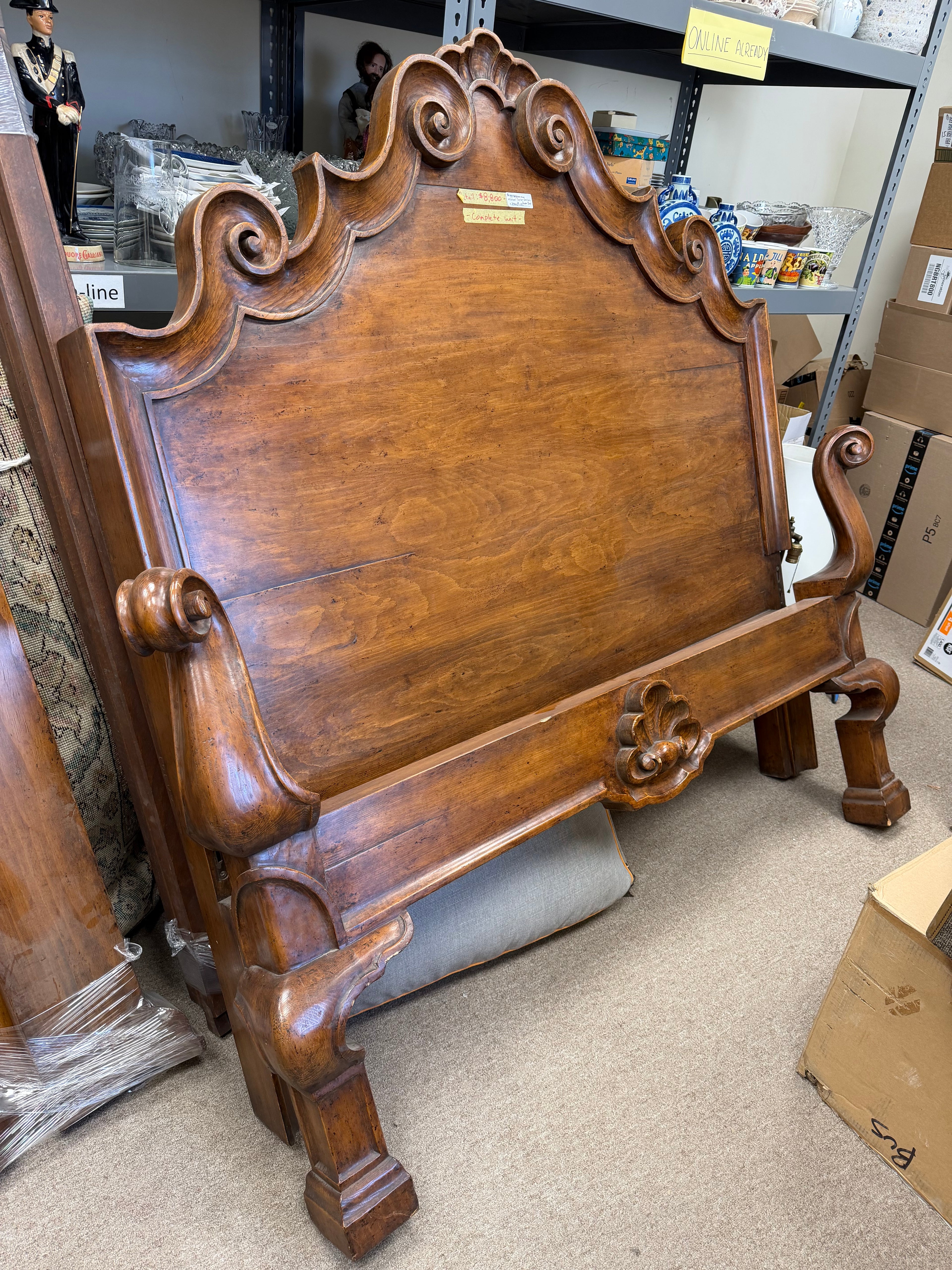 Antique Wood Queen Size Bed