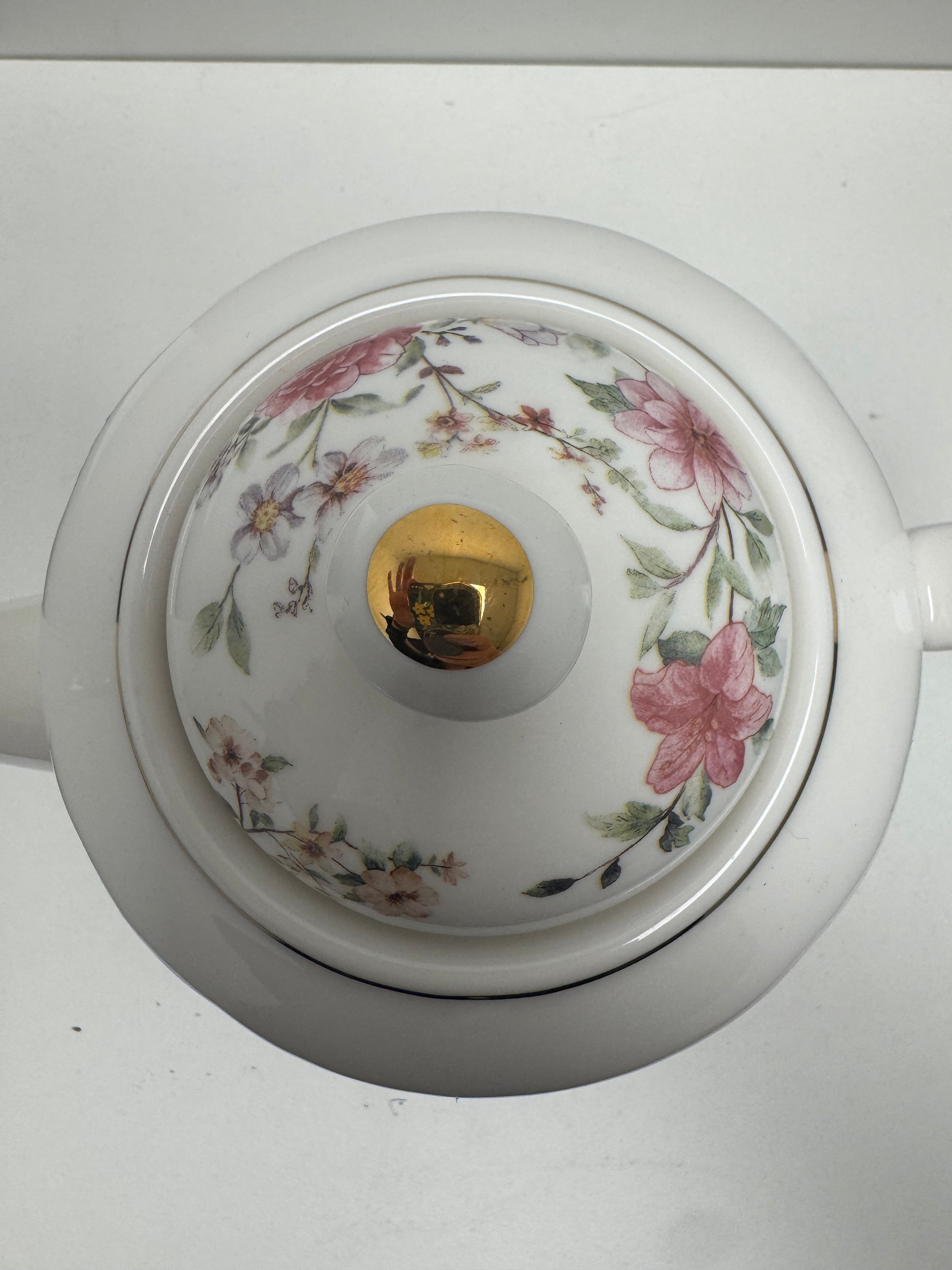 Grace Teaware - Spring Garden Teapot with Sugar Bowl and Creamer Set
