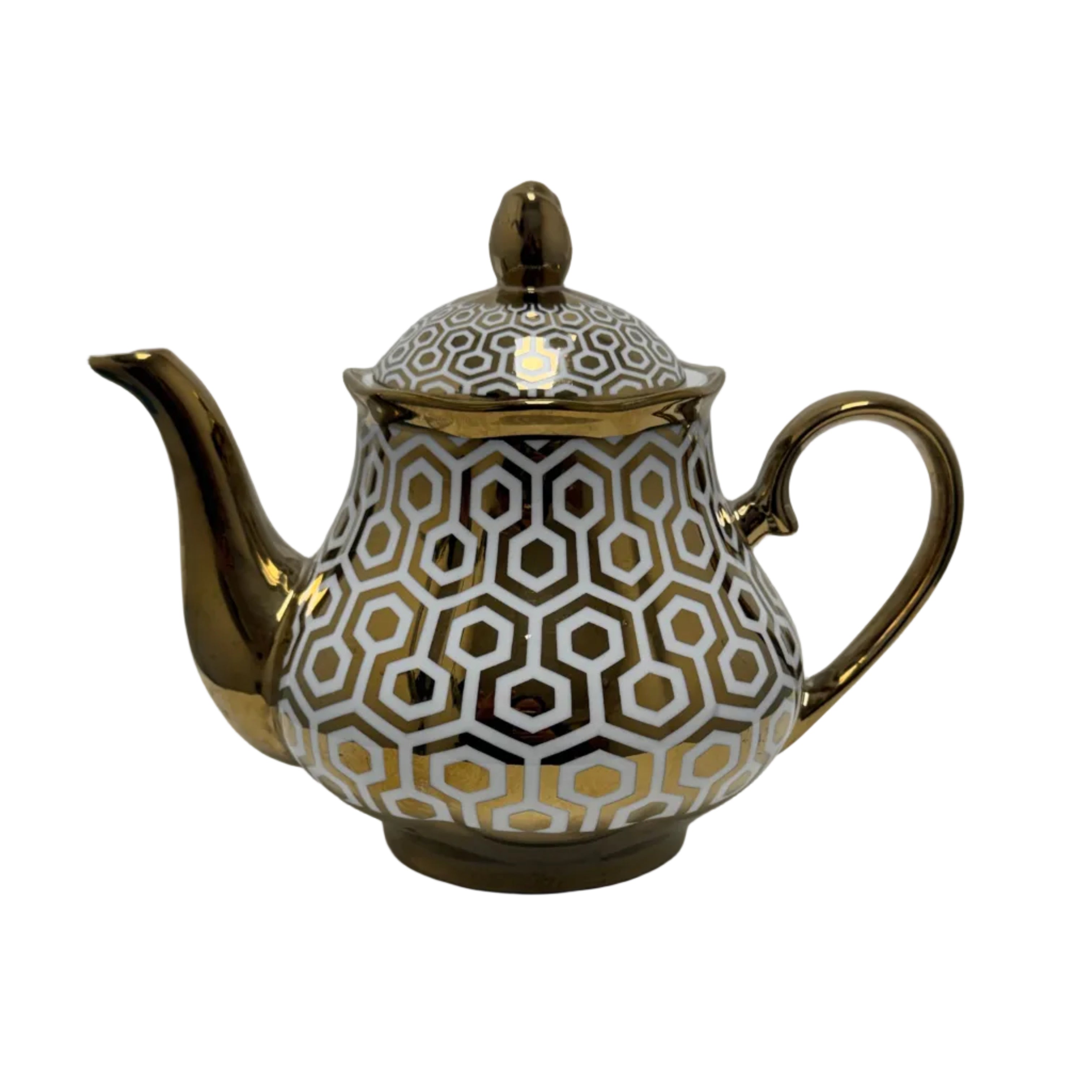 Kent Pottery Teapot - Hexagonal Honeycomb Pattern