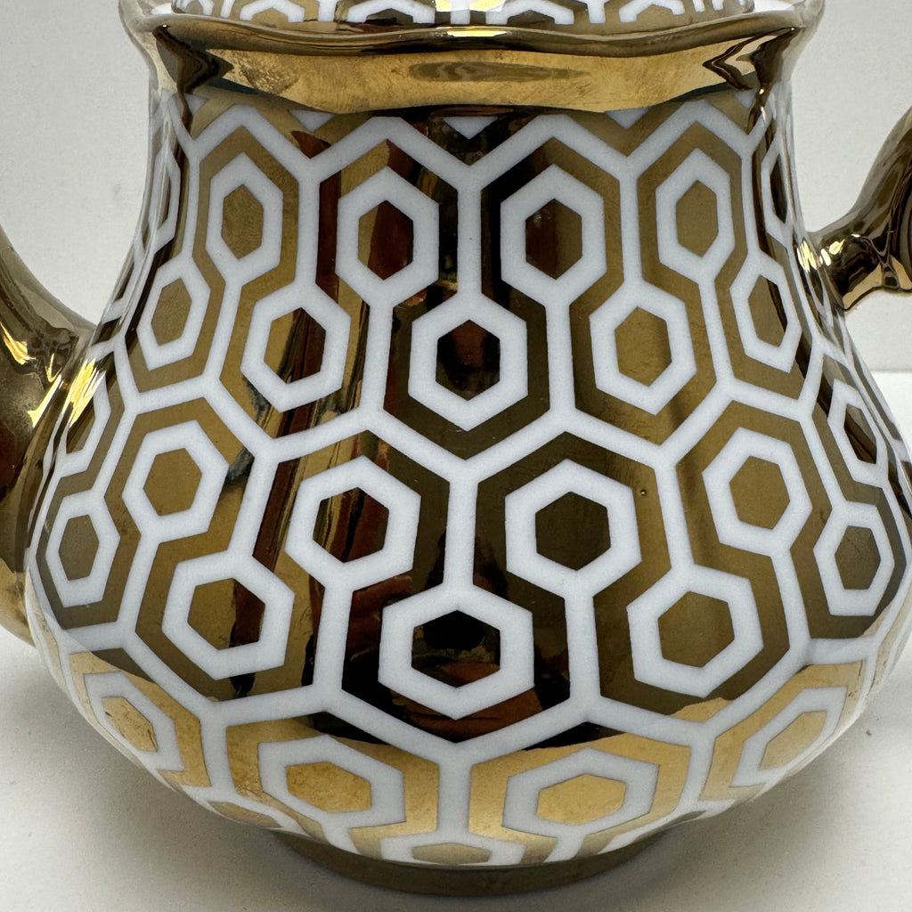 Kent Pottery Teapot - Hexagonal Honeycomb Pattern