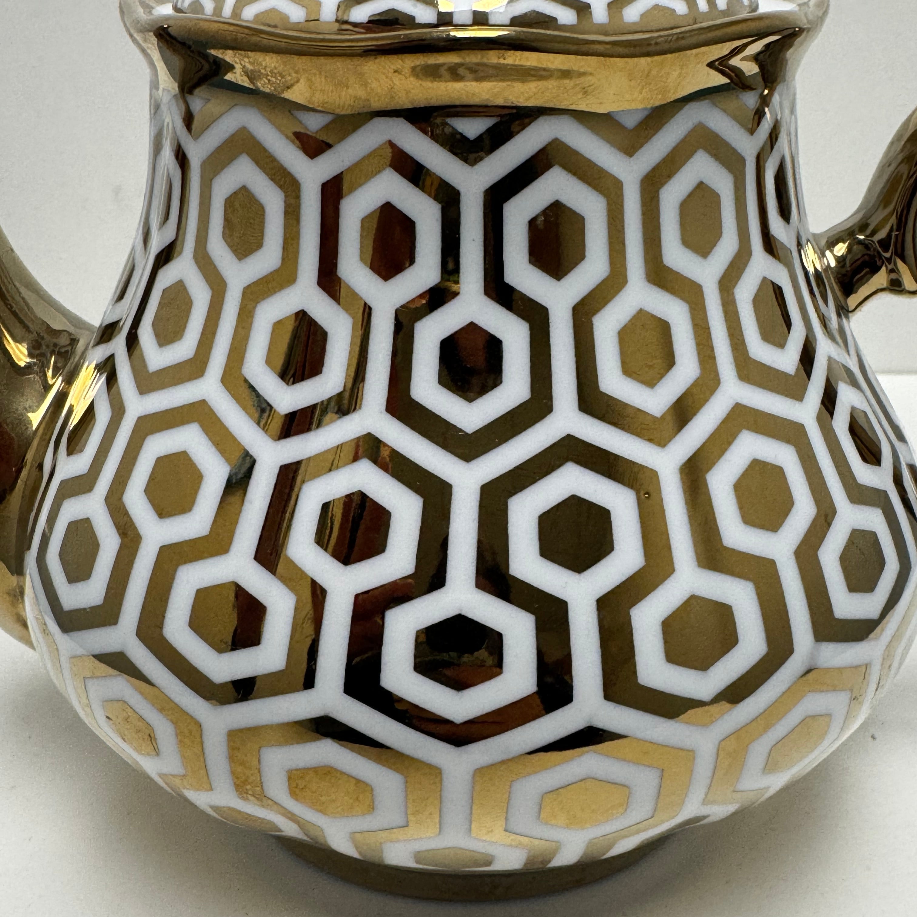 Kent Pottery Teapot - Hexagonal Honeycomb Pattern
