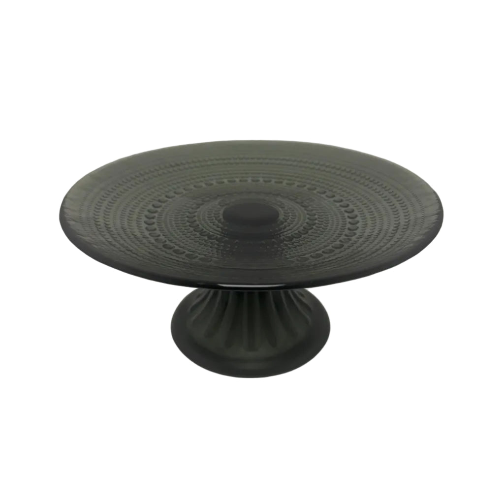 8.5" Beaded Glass Cake Plate