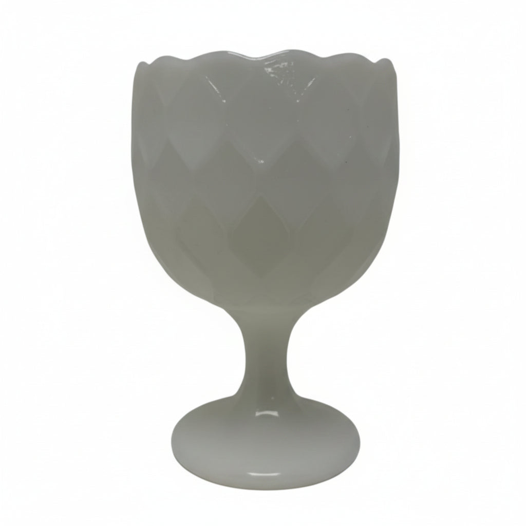 Vintage White Milk Glass Pedestal Goblet