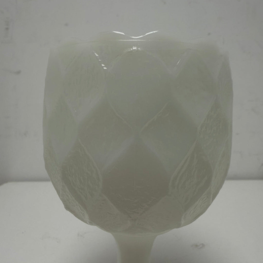 Vintage White Milk Glass Pedestal Goblet