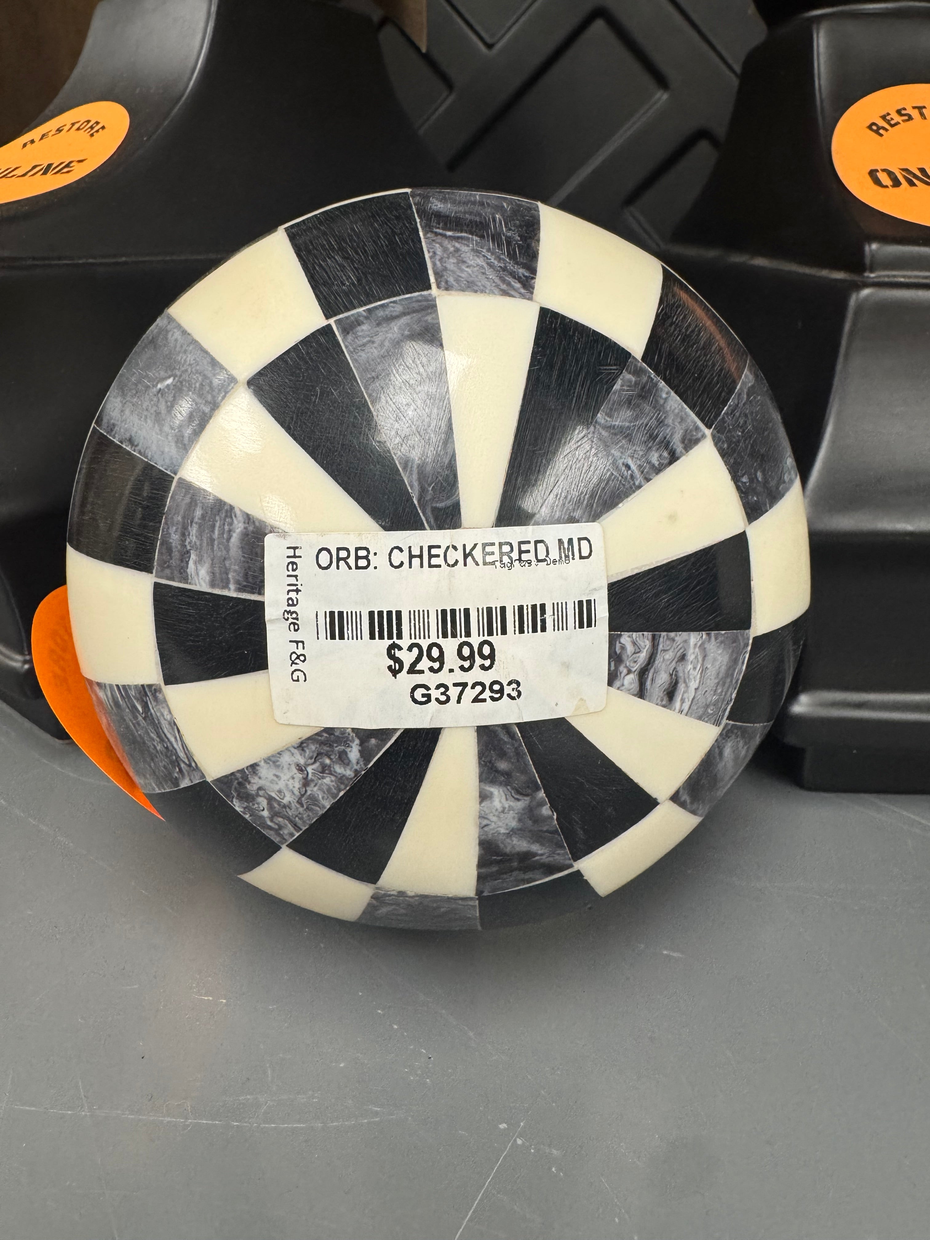 Heritage Farm and Garden - Checkered Orb - Medium