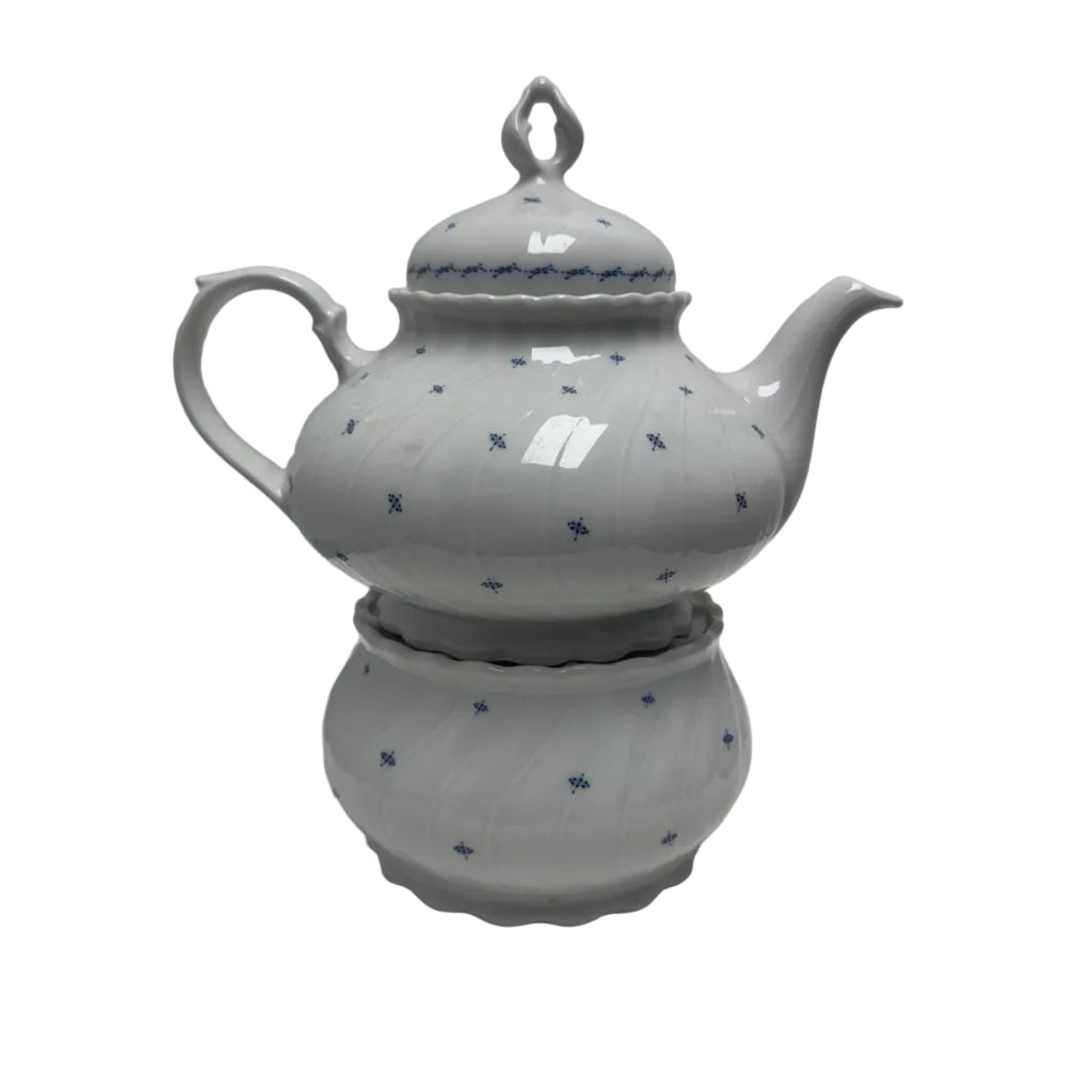 Seltmann Weiden Jasmin Pattern Teapot - White Porcelain - Bavaria West Germany