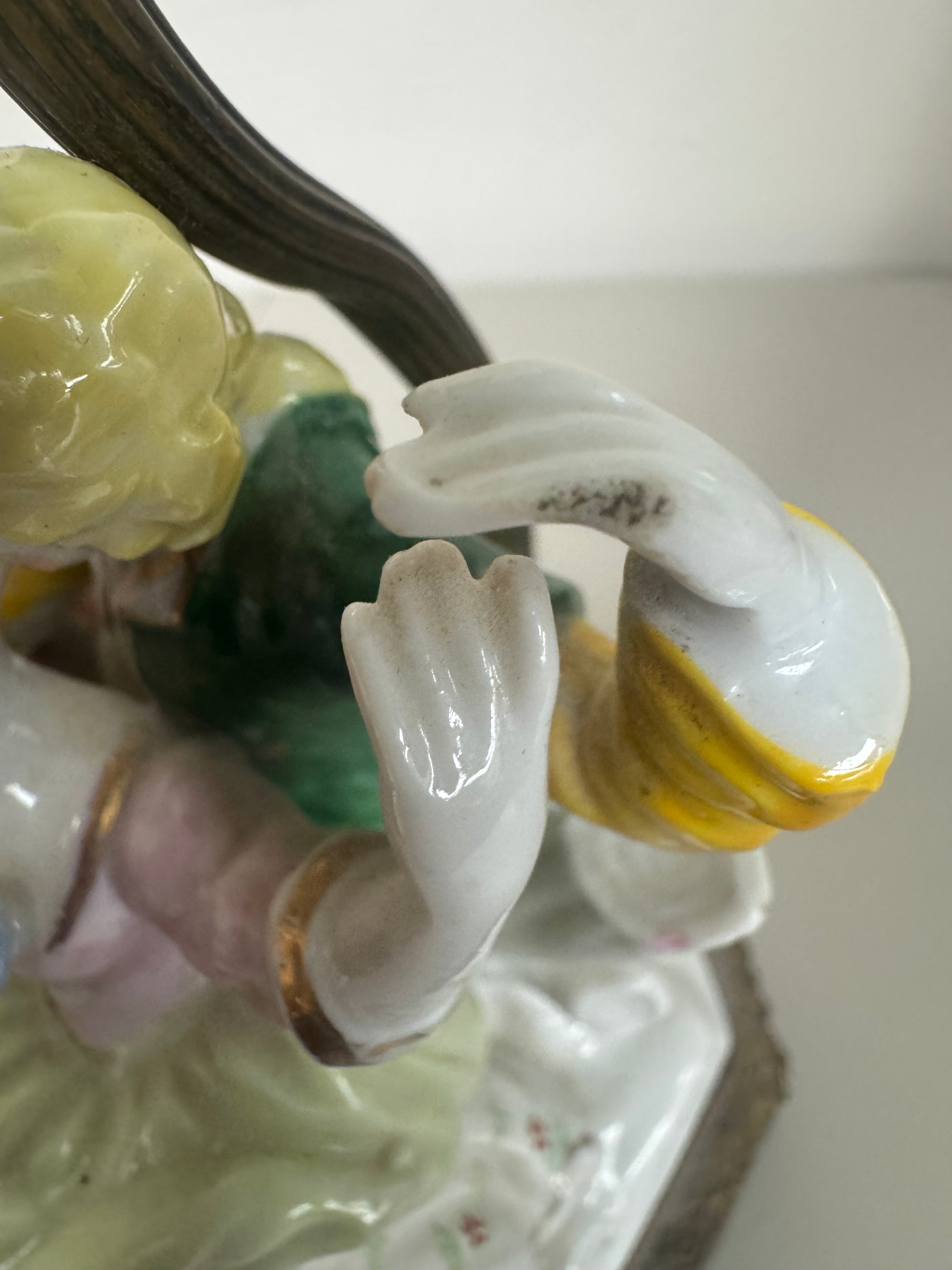 Vintage Porcelain Figural Lamp - Courting Couple Embracing