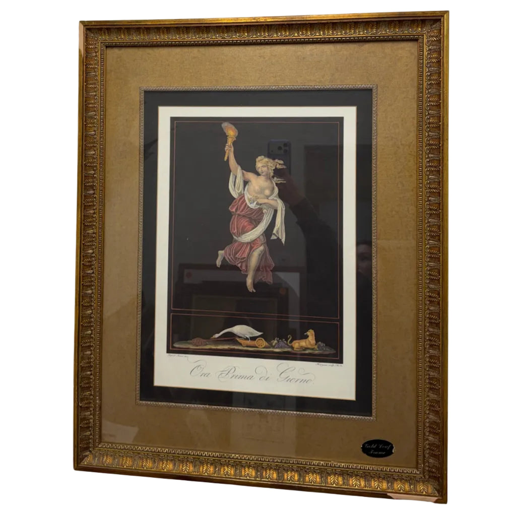 "Ora Prima di Giorno" in Gold Leaf Frame by Rafael Sanzio