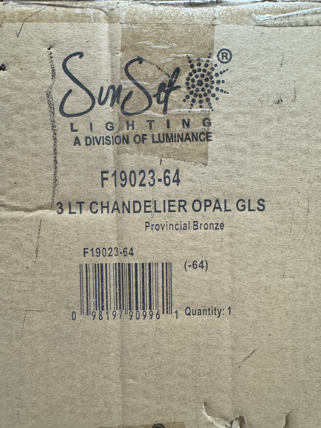 3 Light Chandelier with Opal Glass Shades