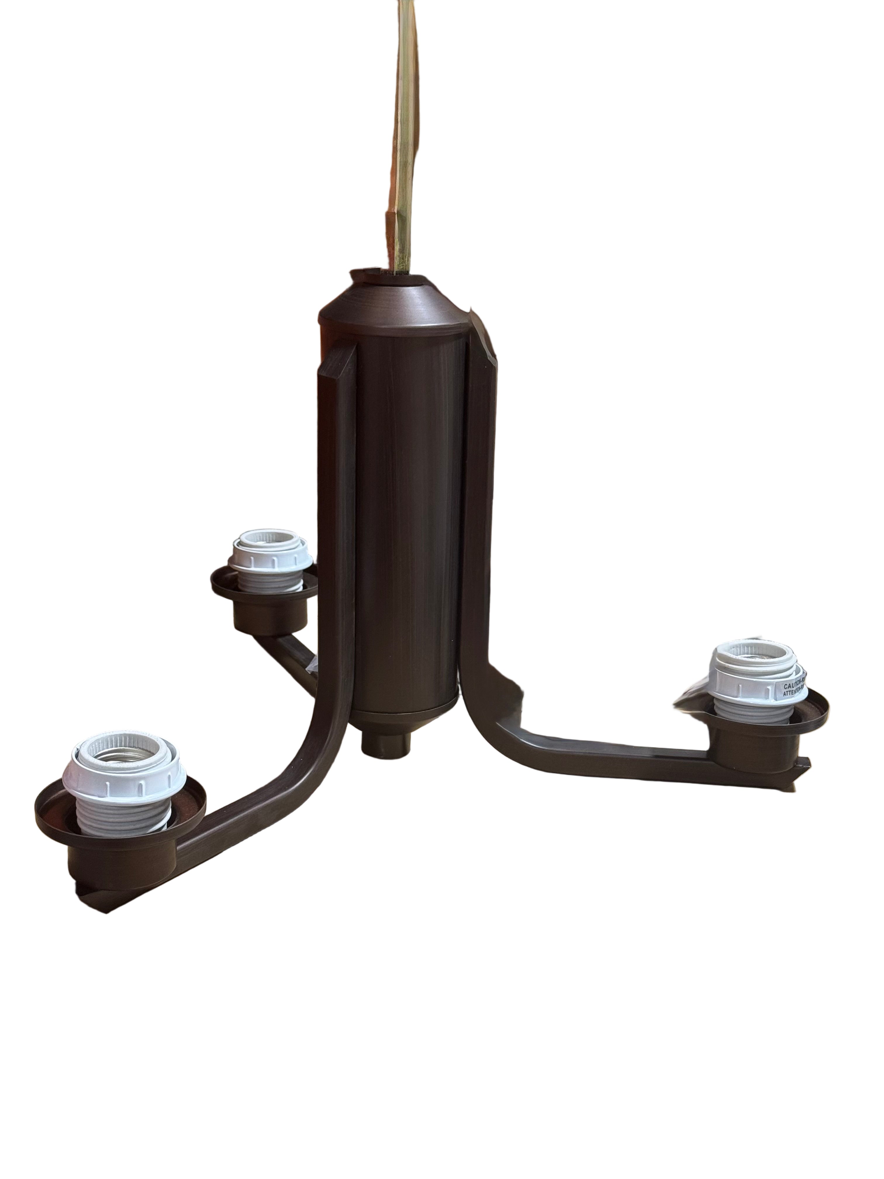 3 Light Chandelier with Opal Glass Shades