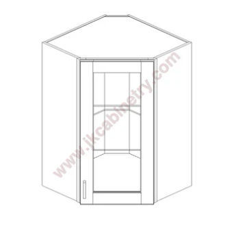 Diagonal Wall Cabinet - Chocolate Glazed - 27" x 36" x 15" Model: M01/WMDC273615H