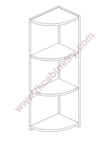 End Wall Shelf - Chocolate Glazed - 9" x 36" x 12" Model Number: M01/WES0936L/R