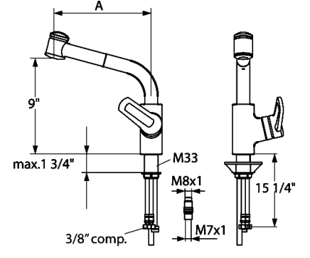 KWC DIVO-ARCO Kitchen Pull-Out Faucet (10.041.003.000)