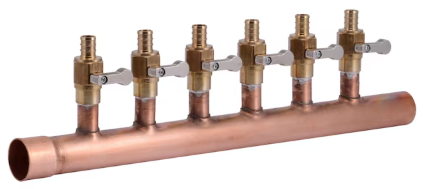 SharkBite Copper 1" x 1/2" Radiant Heating Manifold (831071; 25483Z)