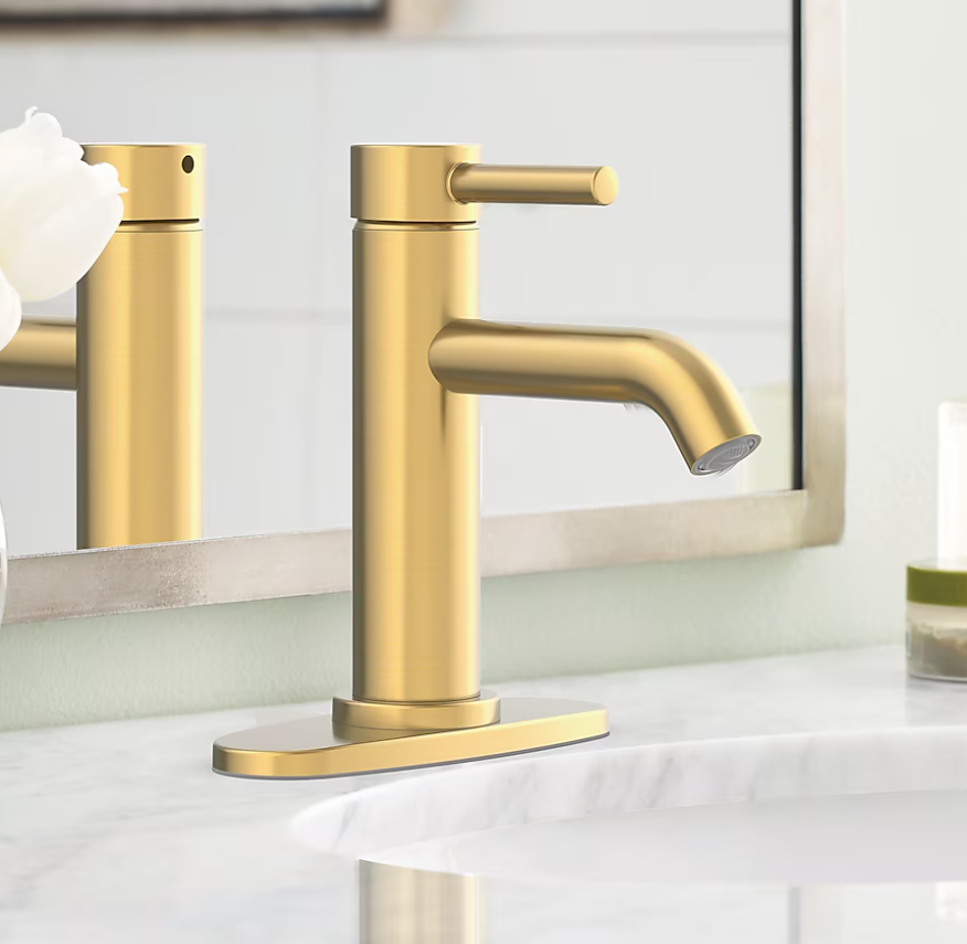 Allen + Roth Harlow Single-Handle Bath Faucet | Brushed Gold (5287416)