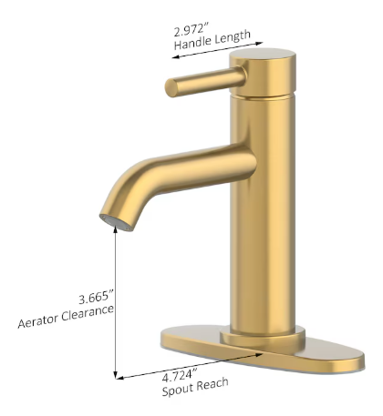 Allen + Roth Harlow Single-Handle Bath Faucet | Brushed Gold (5287416)