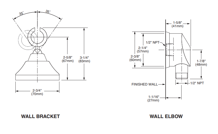 Jado Wall Mount Handshower Assembly | Platinum Nickel (859023.150)