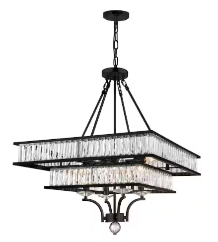 CWI Shalia 8 Light Chandelier with Black Finish