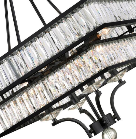 CWI Shalia 8 Light Chandelier with Black Finish