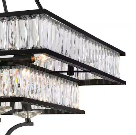 CWI Shalia 8 Light Chandelier with Black Finish