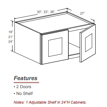 Refrigerator Wall Cabinet - 18" 21" 24" Model Number: M01W3624
