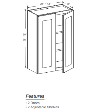 Wall Cabinet - 30" 36" Model Number: M01W3636