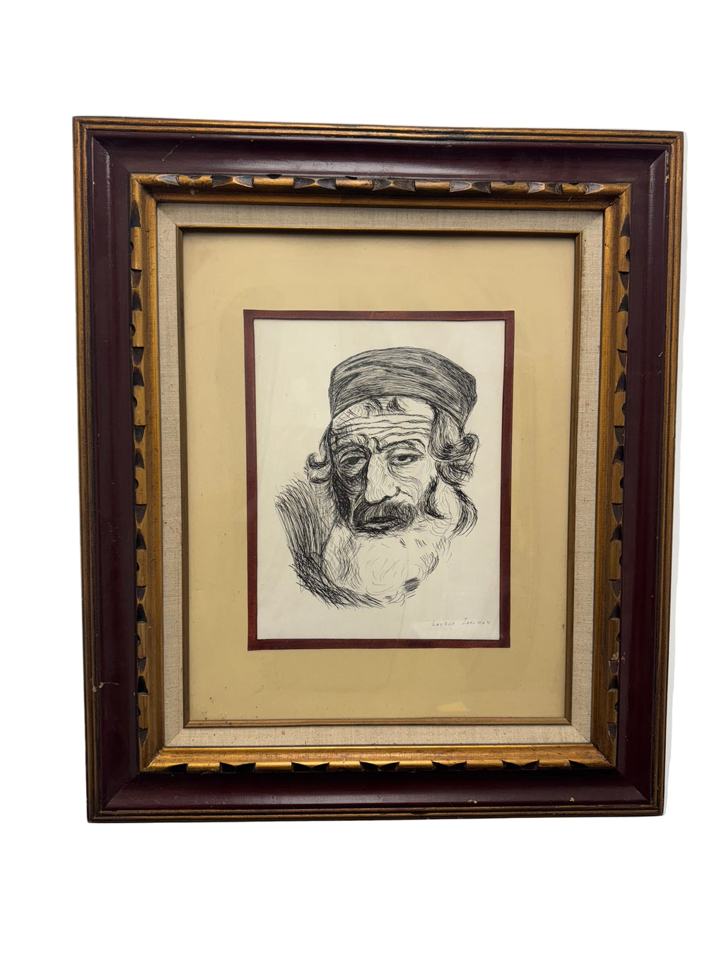 Framed Portrait Drawing - Signed by Layzer Zahlman