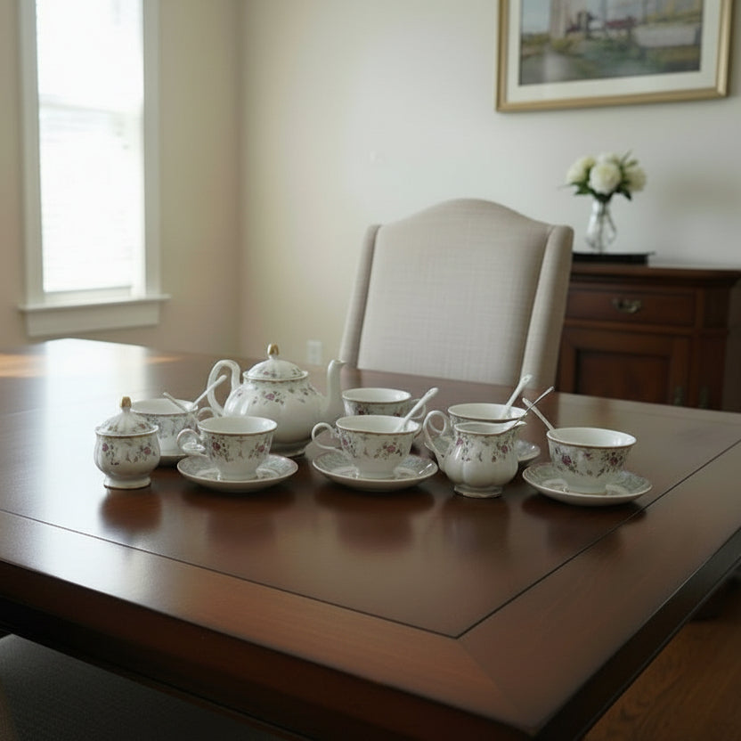 Fanquare 21 Piece Vintage Porcelain Tea Set