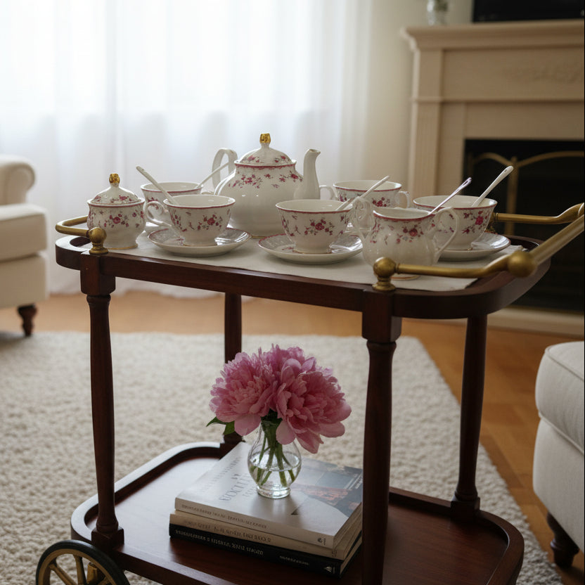 Fanquare 21 Piece Vintage Porcelain Tea Set