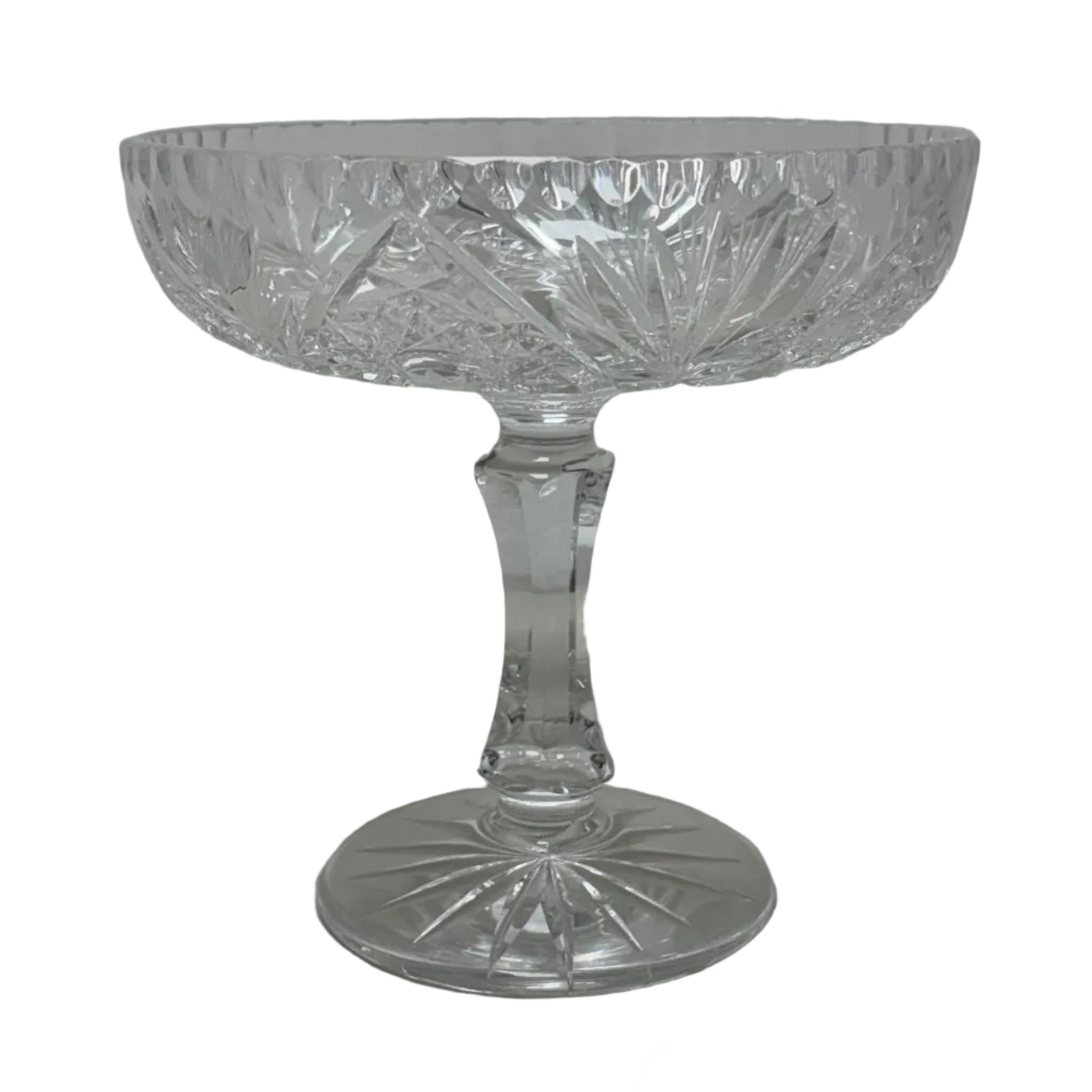 Vintage American Cut Large Crystal Compote