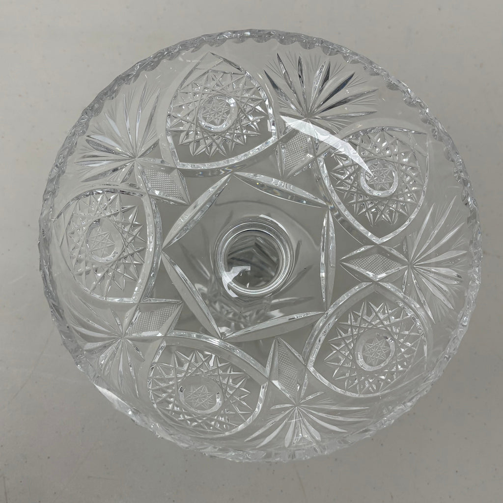 Vintage American Cut Large Crystal Compote