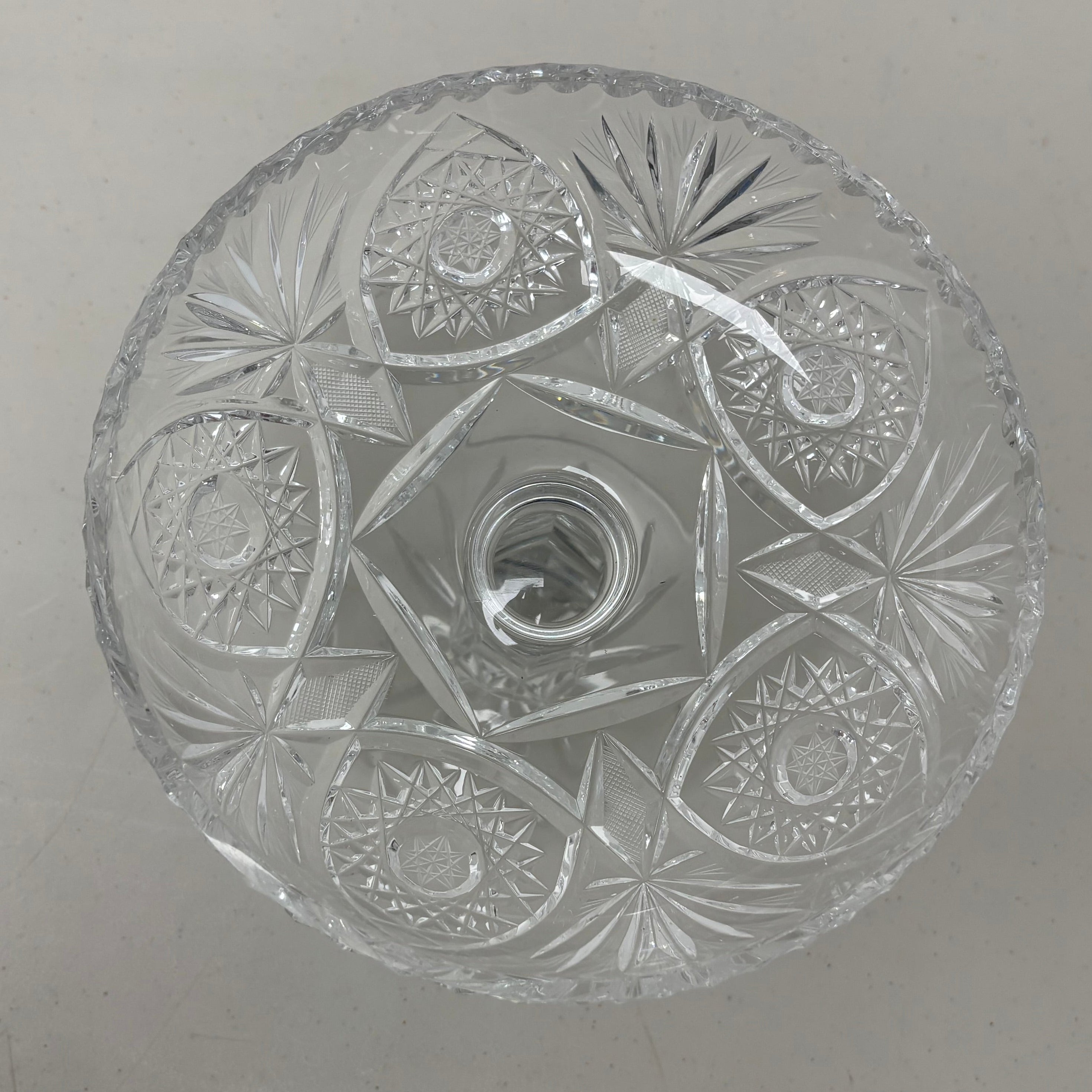 Vintage American Cut Large Crystal Compote