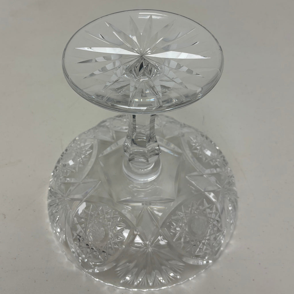 Vintage American Cut Large Crystal Compote