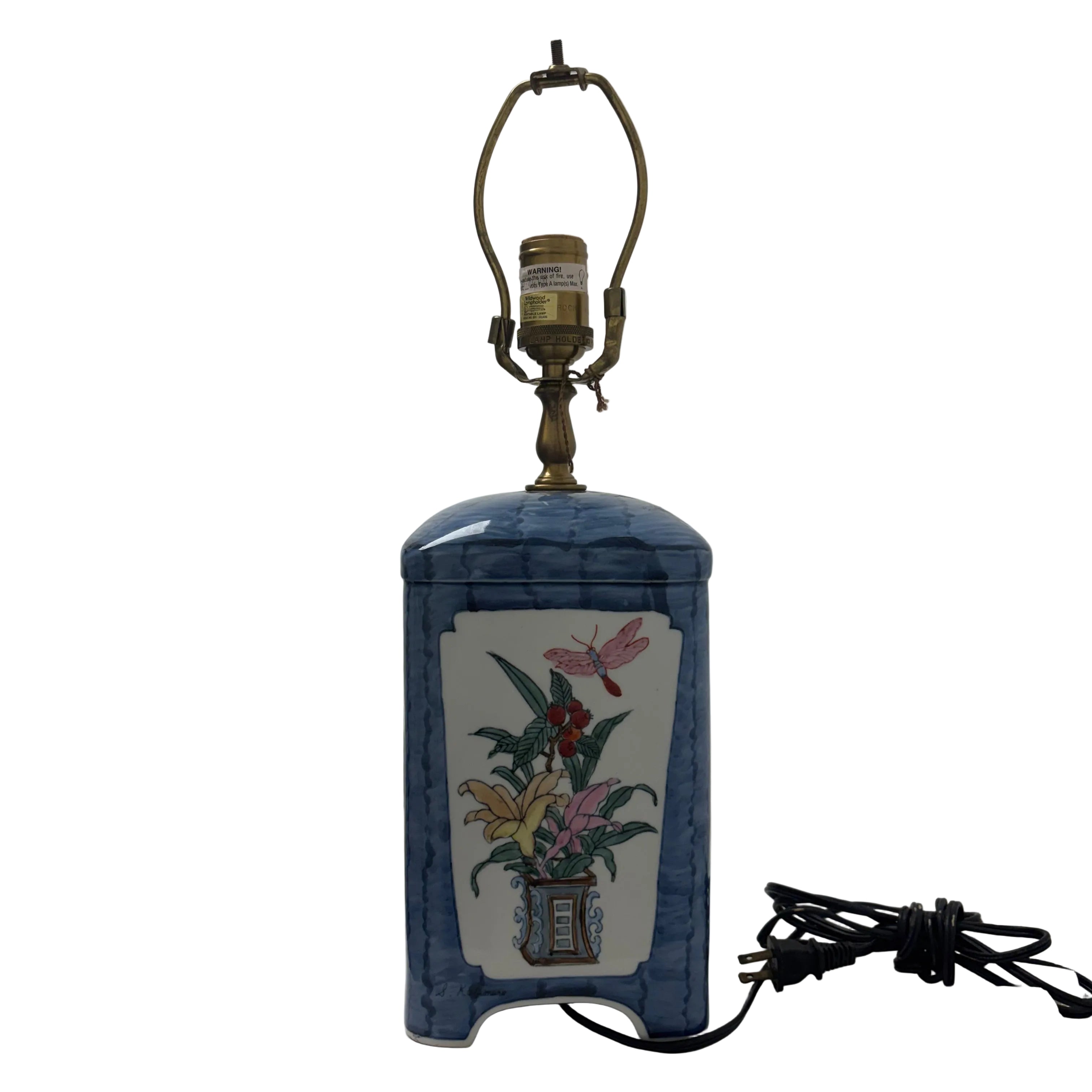 Blue Floral Ceramic Lamp