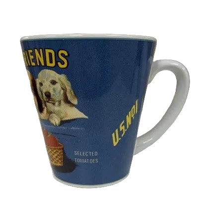 Set of 4 Oneida Vintage Labels Stoneware Mugs