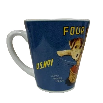Set of 4 Oneida Vintage Labels Stoneware Mugs