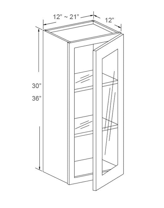 Glass Insert Door Wall Cabinet (Glass not included) - Chocolate Glazed - 15" x 30" x 12" Model Number: M01WM1530H