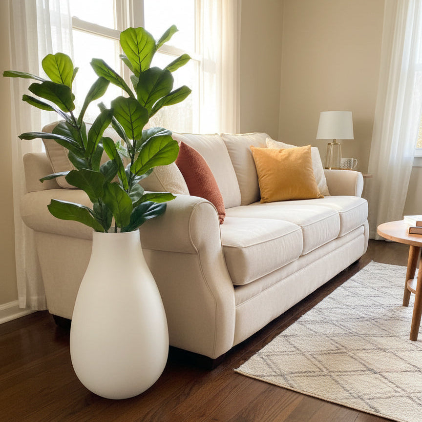 West Elm Large White Raindrop Vase