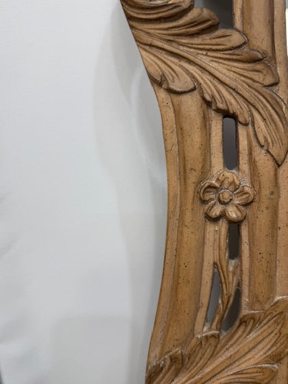 Vintage Hand-Carved Wooden Wall Mirror