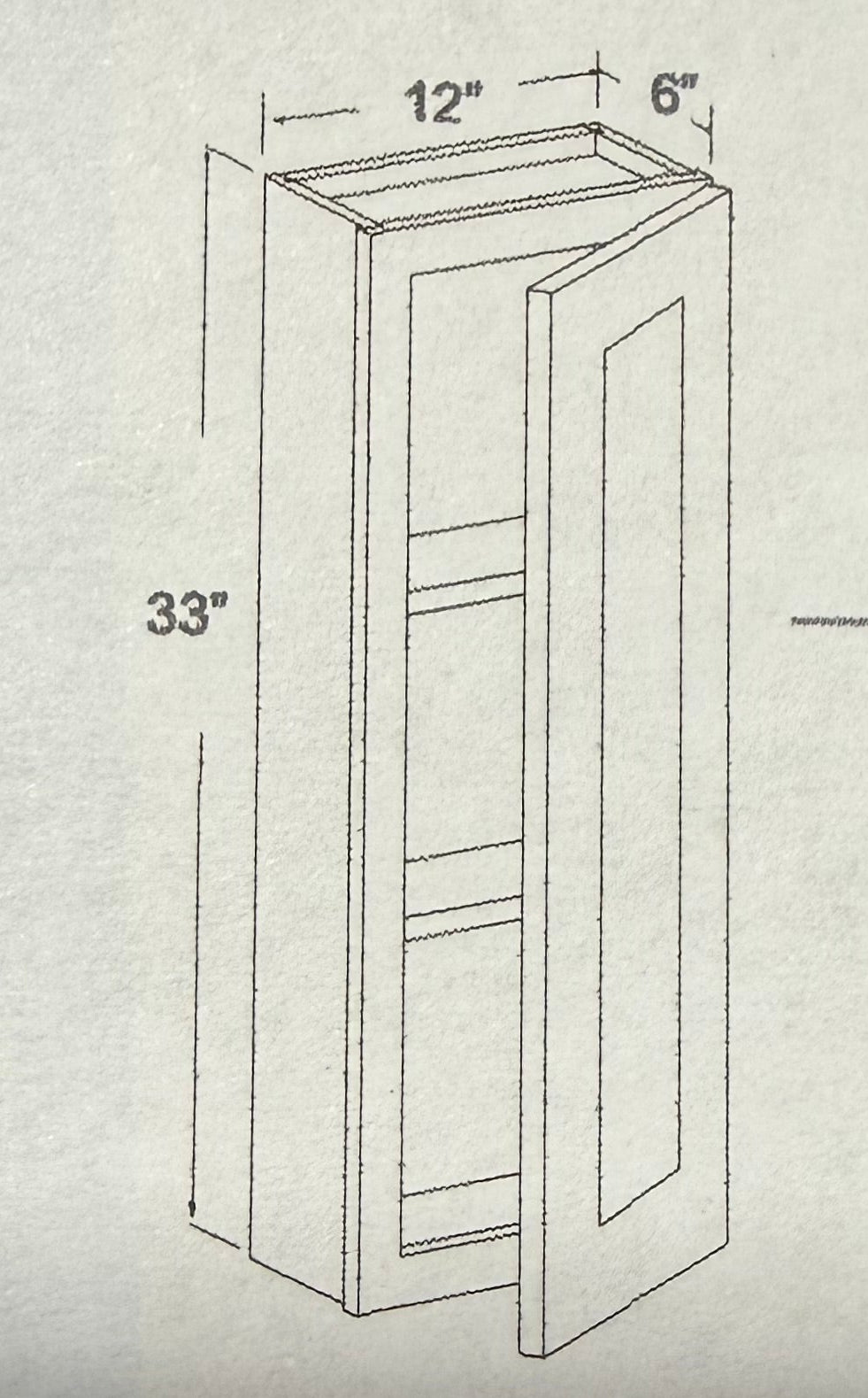 Bathroom Vanity Wall Cabinet - Chocolate Glazed - 12" x 33" 6" Model: M01/WV12336