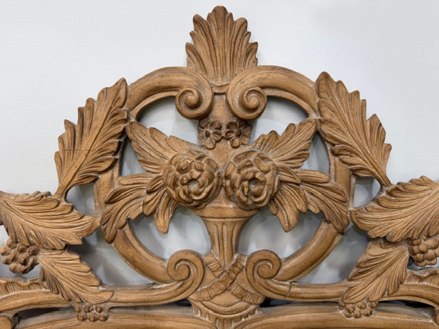 Vintage Hand-Carved Wooden Wall Mirror