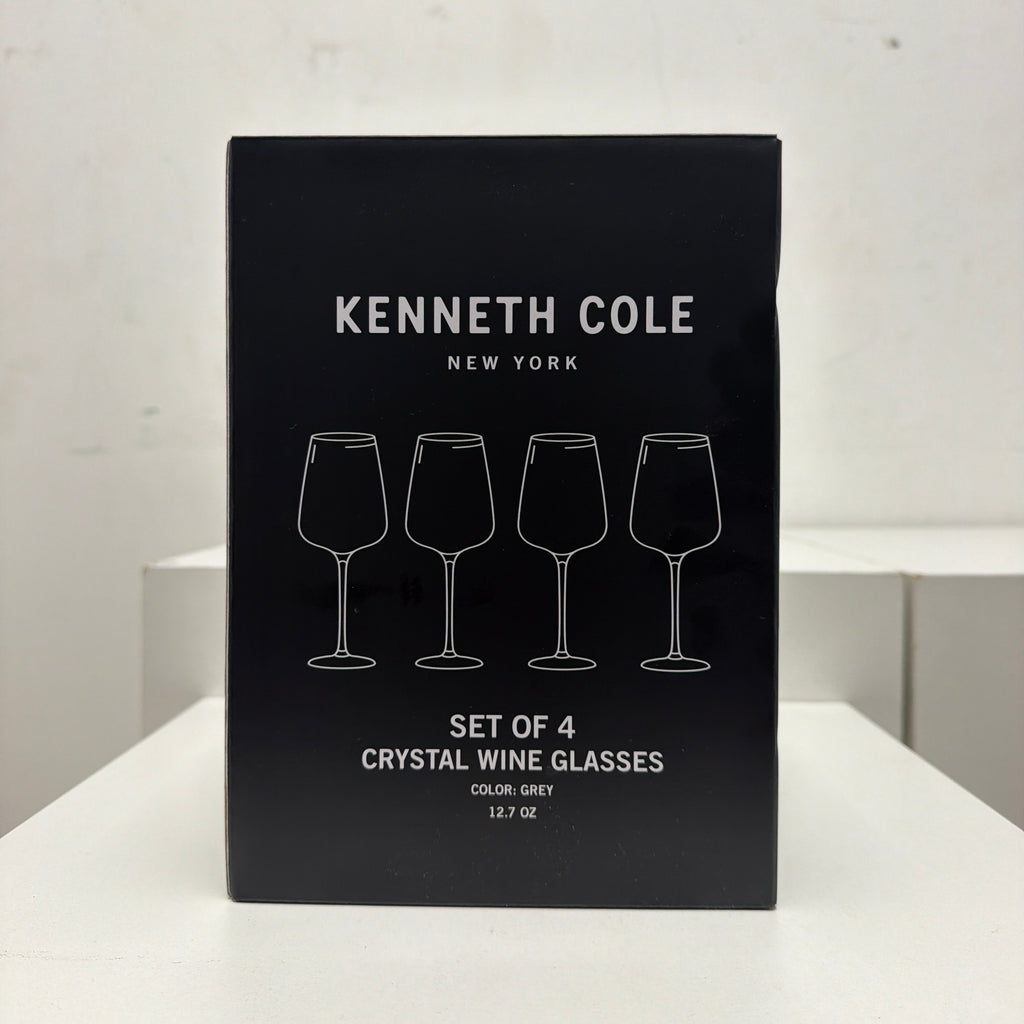 Kenneth Cole Set of 4 Crystal Wine Glasses