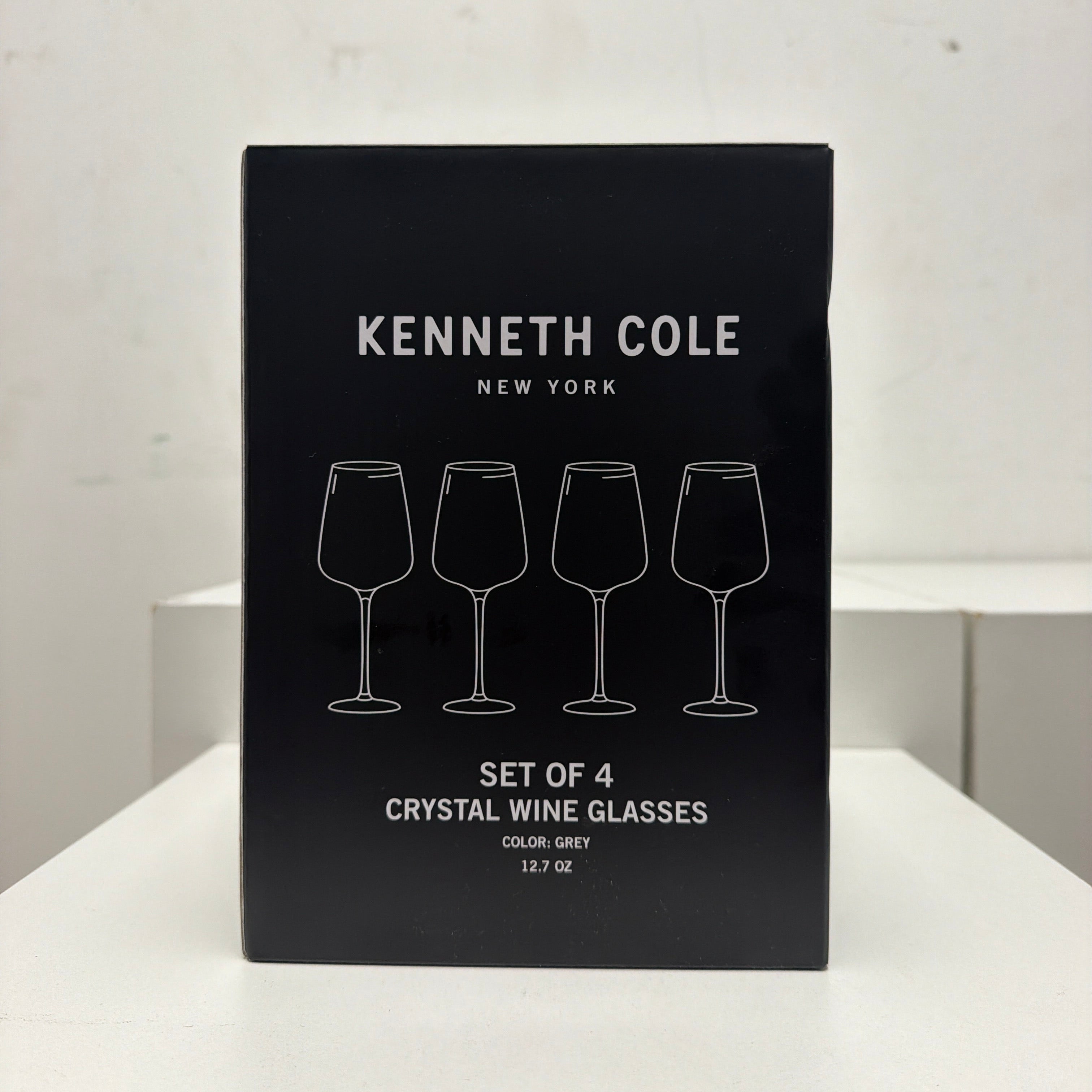 Kenneth Cole Set of 4 Crystal Wine Glasses