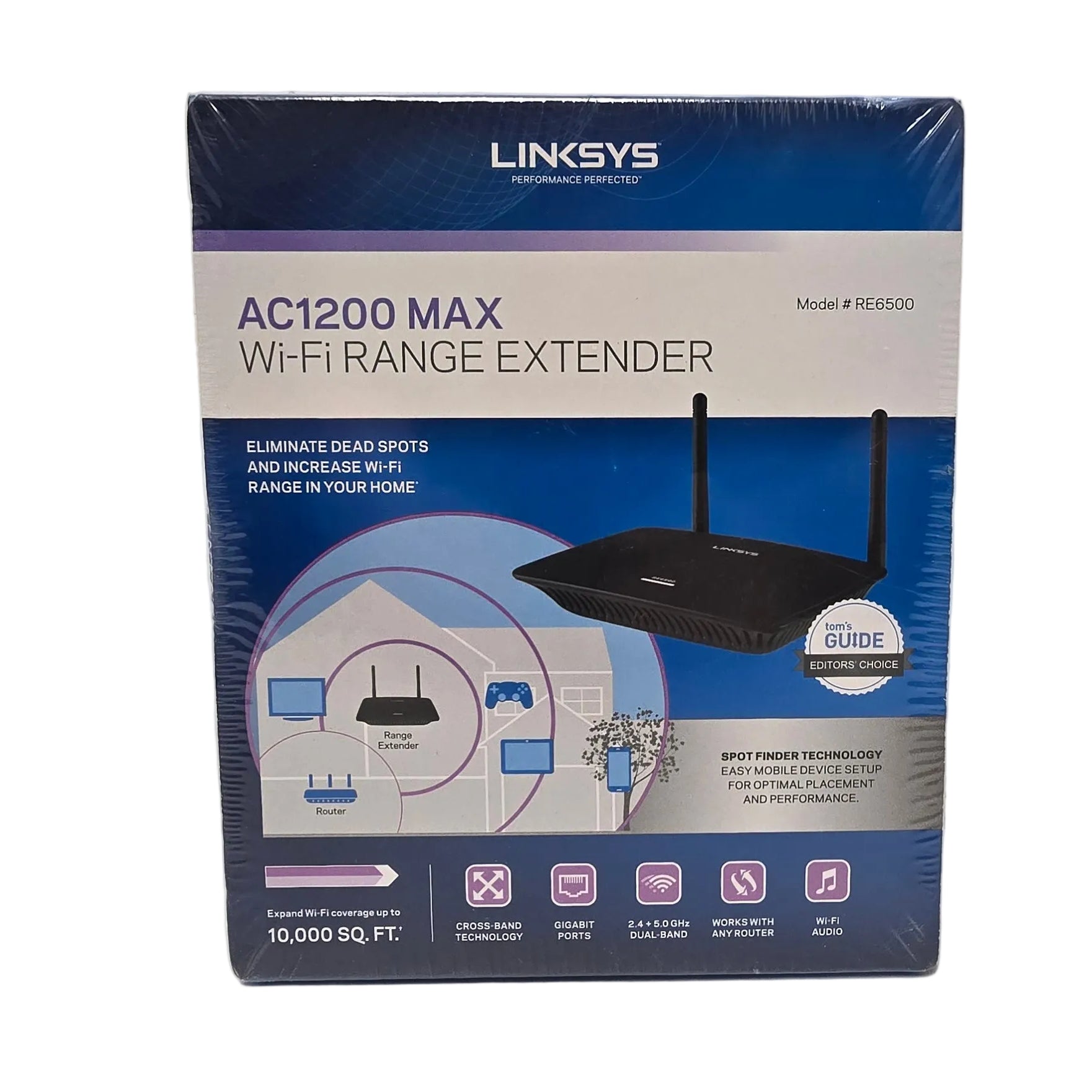 linksys  dual band wireless range extender (re6500 ac1200)