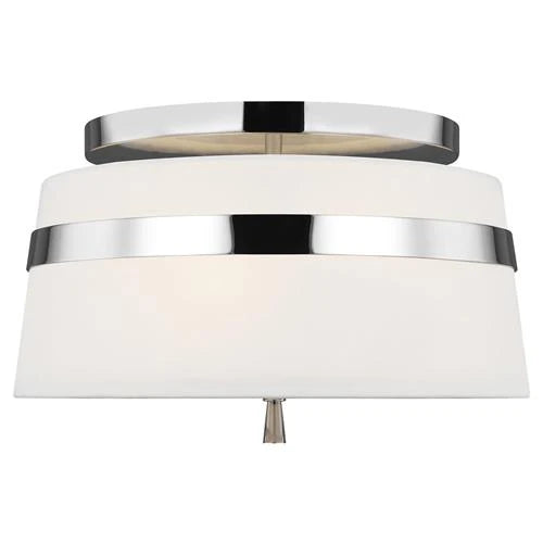 Modern Polished Nickel Flush Mount, 3-Light Fixture by Generation Lighting
