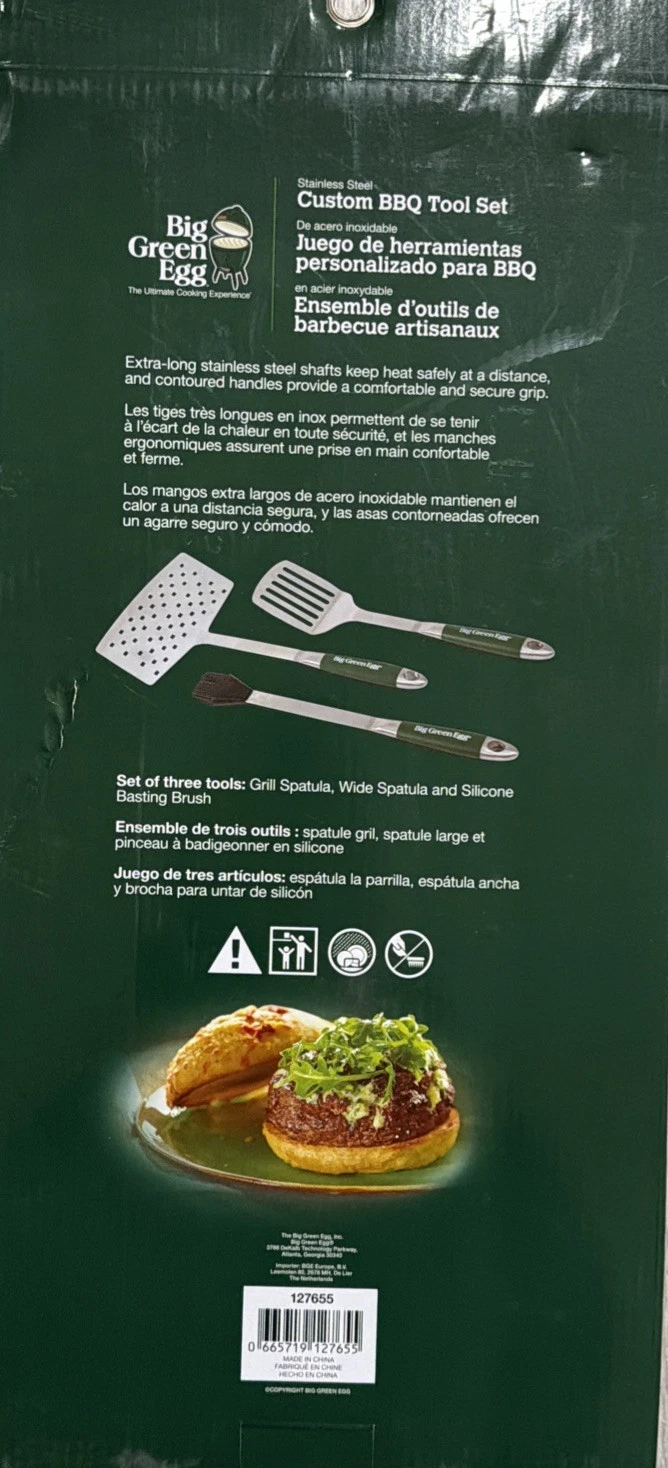 Big Green Egg Stainless Steel Custom BBQ Tool Set (127655)